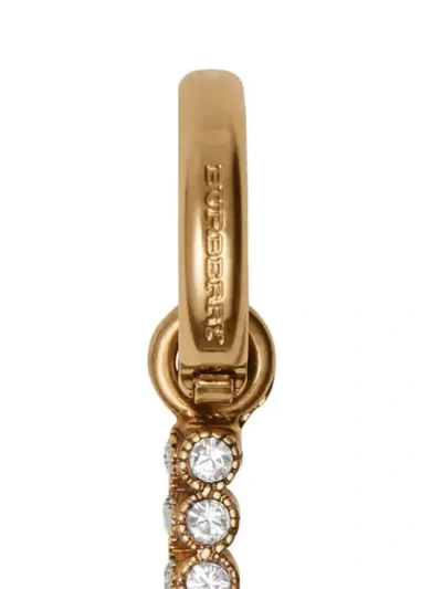 Shop Burberry Crystal ‘h' Alphabet Charm In Gold