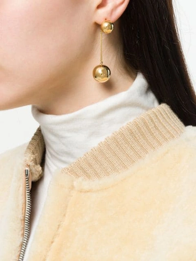 Shop Jw Anderson Gold Small Sphere Drop Earrings