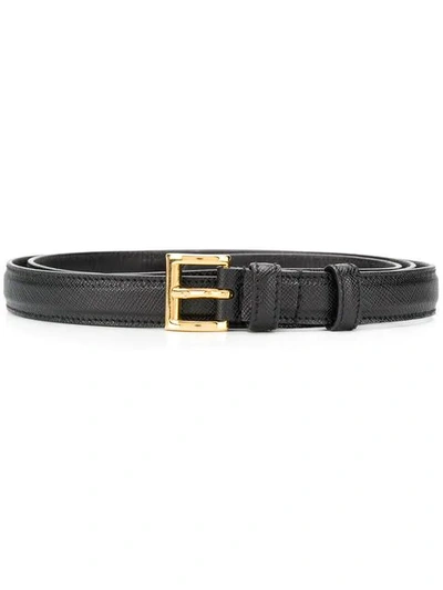 Shop Prada Square Buckle Belt In Black