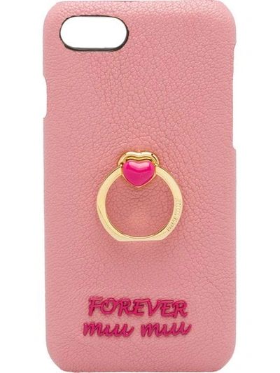 Shop Miu Miu Madras Love Smartphone Cover - Pink