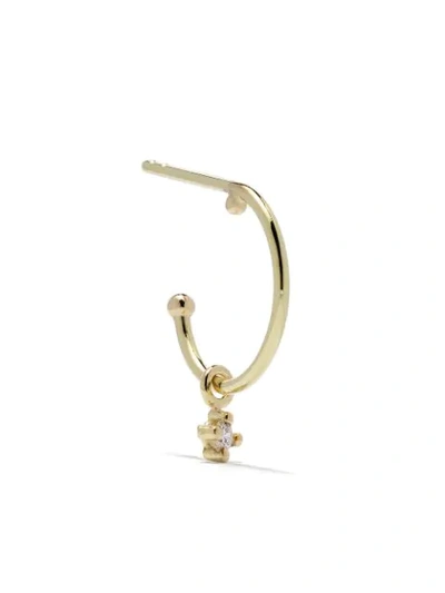 Shop Wouters & Hendrix Gold 18kt Diamond Hoop Earring In Yellow Gold