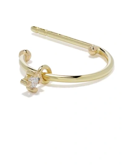 Shop Wouters & Hendrix Gold 18kt Diamond Hoop Earring In Yellow Gold