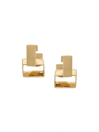 Shop Wouters & Hendrix Modern Shape Earrings In Gold