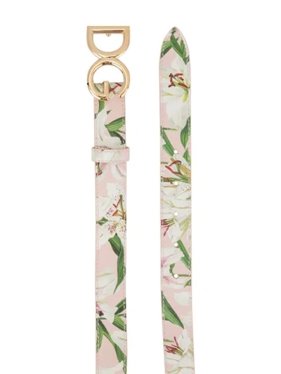 Shop Dolce & Gabbana Lily Print Belt In Hfkk8 Gigli Fdo.rosa