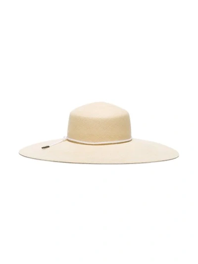 Shop Maison Michel Nat Shoelace Straw Hat - Neutrals