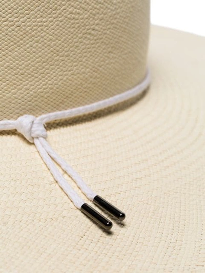 Shop Maison Michel Nat Shoelace Straw Hat - Neutrals