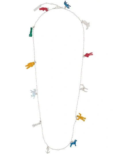 Shop Marni Linked Necklace In Metallic