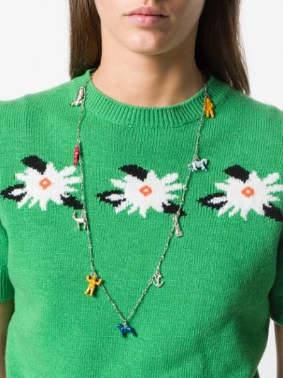 Shop Marni Linked Necklace In Metallic
