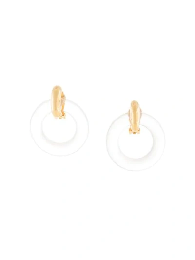 Shop Kenneth Jay Lane Door Knocker Earrings In Neutrals