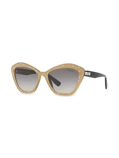 Shop Miu Miu Oversized Sunglasses In Gold