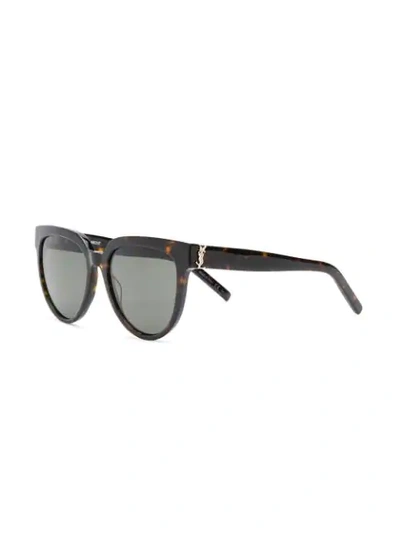 Shop Saint Laurent Cat Eye Sunglasses In Brown