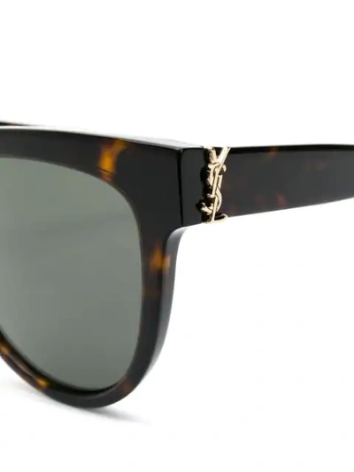Shop Saint Laurent Cat Eye Sunglasses In Brown