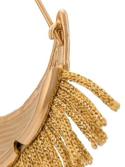 Shop Aurelie Bidermann Fringe Detail Earrings In Yellow