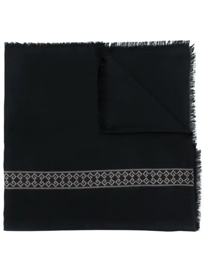 Shop Givenchy Logo Embroidered Scarf In Black