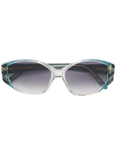 Pre-owned Saint Laurent 1980's Oval Sunglasses In Blue