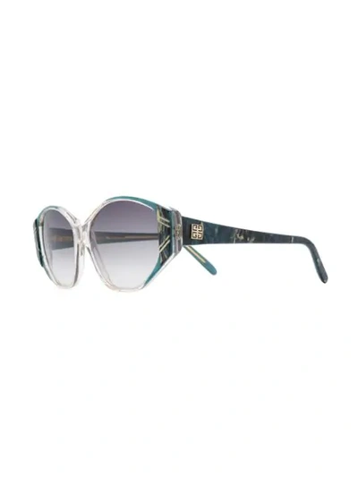 Pre-owned Saint Laurent 1980's Oval Sunglasses In Blue