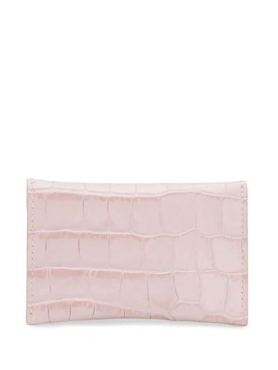 Shop Alexander Mcqueen Crocodile Embossed Envelope Card Case In 5749 Pale Pink