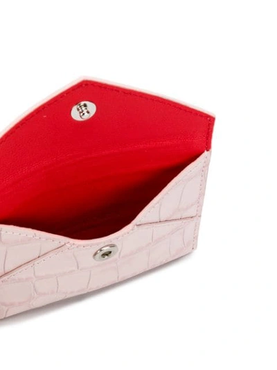 Shop Alexander Mcqueen Crocodile Embossed Envelope Card Case In 5749 Pale Pink
