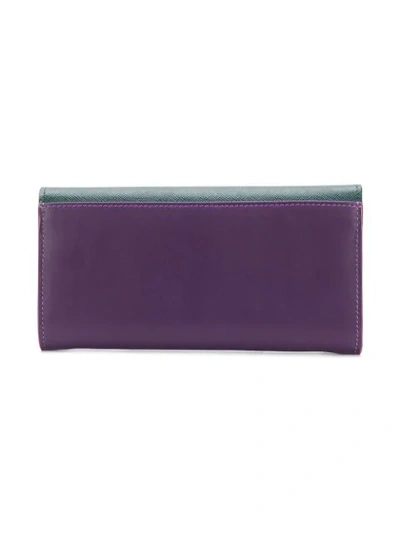 Shop Marni Foldover Top Wallet In Purple