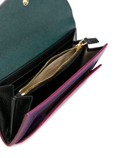 Shop Marni Foldover Top Wallet In Purple