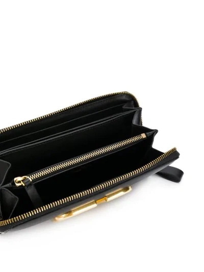 Shop Valentino Vlogo Zipped Wallet In Black