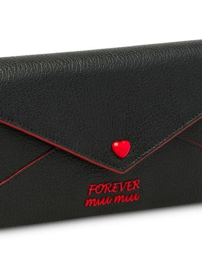 Shop Miu Miu Madras Love Envelope Wallet In Black