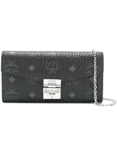 Shop Mcm Large Patricia Crossbody Wallet In Black