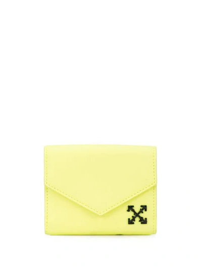 Shop Off-white Arrow Logo Purse - Yellow