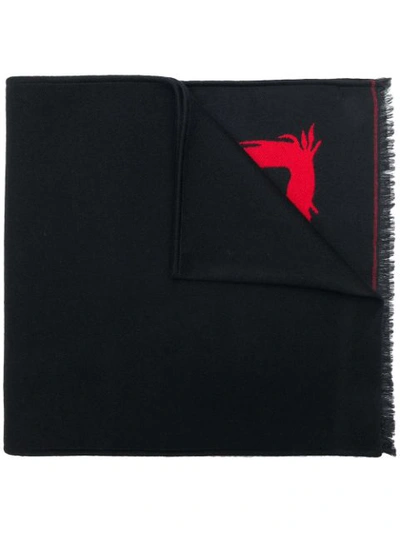 Shop Givenchy 4g Frayed Scarf - Black