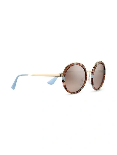 Shop Prada Round Frame Sunglasses In Brown