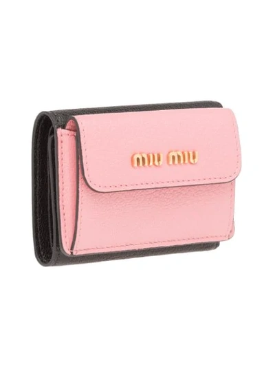 Shop Miu Miu Colour Block Billfold Wallet - Pink