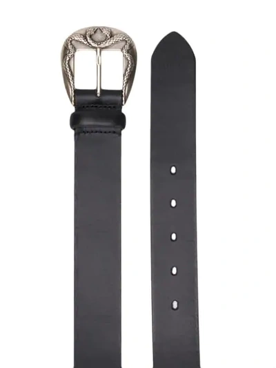 Shop Just Cavalli Snake Embellished Belt In Black