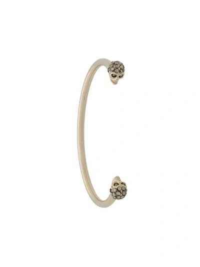 Shop Alexander Mcqueen Skull Cuff Bracelet In Gold