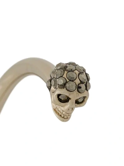 Shop Alexander Mcqueen Skull Cuff Bracelet In Gold