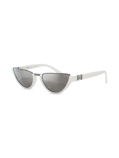 Shop Versace Cat Eye Sunglasses In White