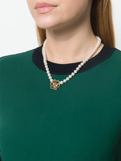 Shop Delfina Delettrez 9kt Yellow Gold To Bee Or Not To Be Pearl Necklace