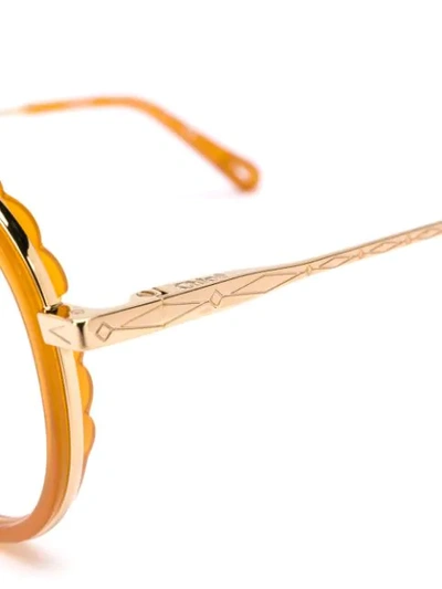 CHLOÉ EYEWEAR ROUND FRAME GLASSES - 橘色