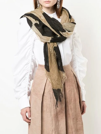 Shop Uma Wang Large Dotted Print Scarf In Brown