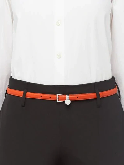 Shop Prada Leather Belt In Orange