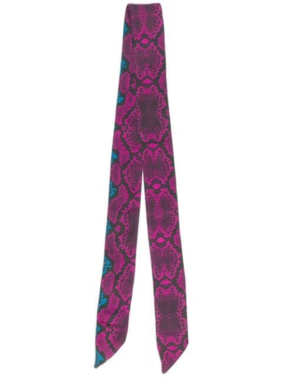 Shop Andamane Snake Print Tie Scarf - Black