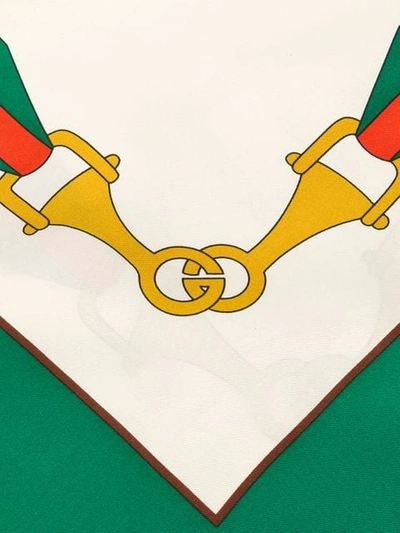 Shop Gucci Interlocking G Stirrups Print Scarf In Green