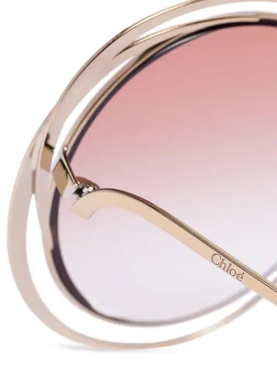 Shop Chloé Oversized Round Sunglasses In Neutrals
