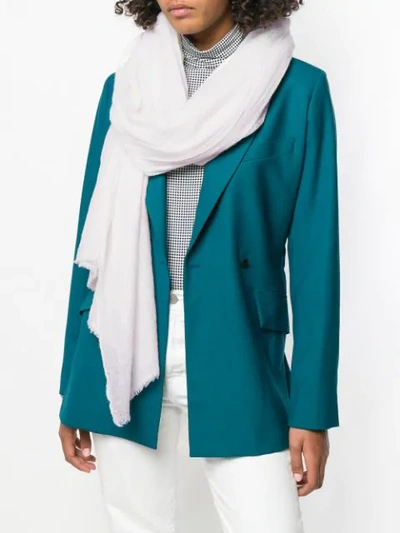 ALLUDE CLASSIC OVERSIZED SCARF - 白色