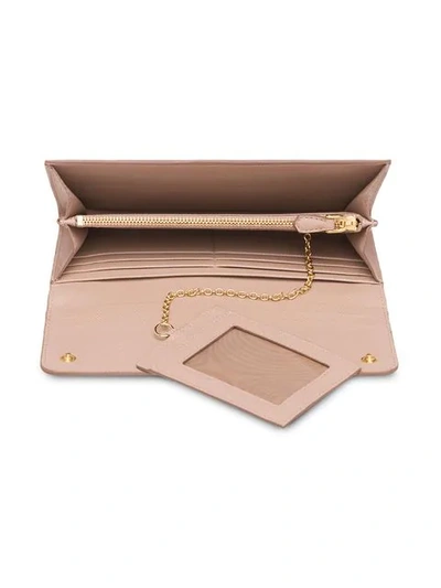 Prada Logo-plaque Folding Wallet In Pink
