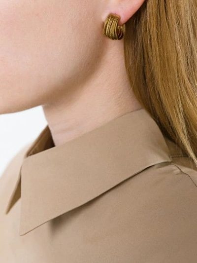 Shop Aurelie Bidermann Mini 'ariane' Hoop Earrings - Metallic