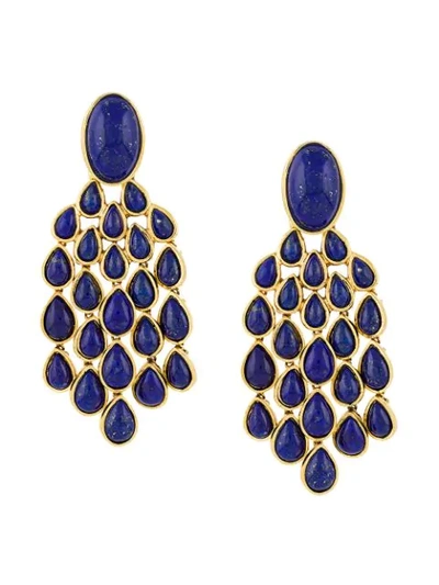 Shop Aurelie Bidermann Lapis Lazuli Drop Earrings In Metallic