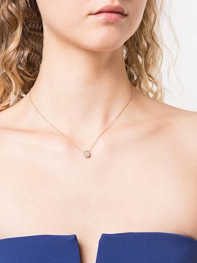 Shop Selim Mouzannar 18kt Rose Gold Round Ivory Enamel Diamond Necklace In White