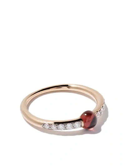 Shop Pomellato 18kt Rose Gold M'ama Non M'ama Garnet & Diamond Ring In Red