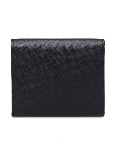 Shop Prada Small Leather Wallet In F0002 Black