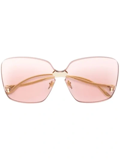 Shop Gucci Oversized Sunglasses In Pink